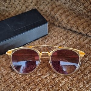 Tom Harlan Gold and Brown Sunglasses